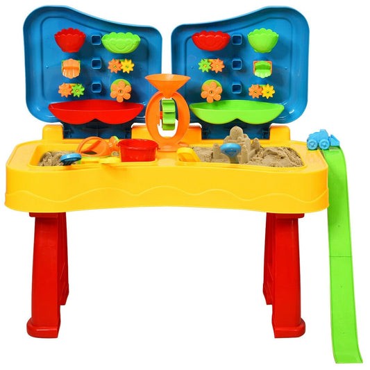 2-in-1 Kids Sand and Water Table Activity Play Table with Accessories, Multicolor