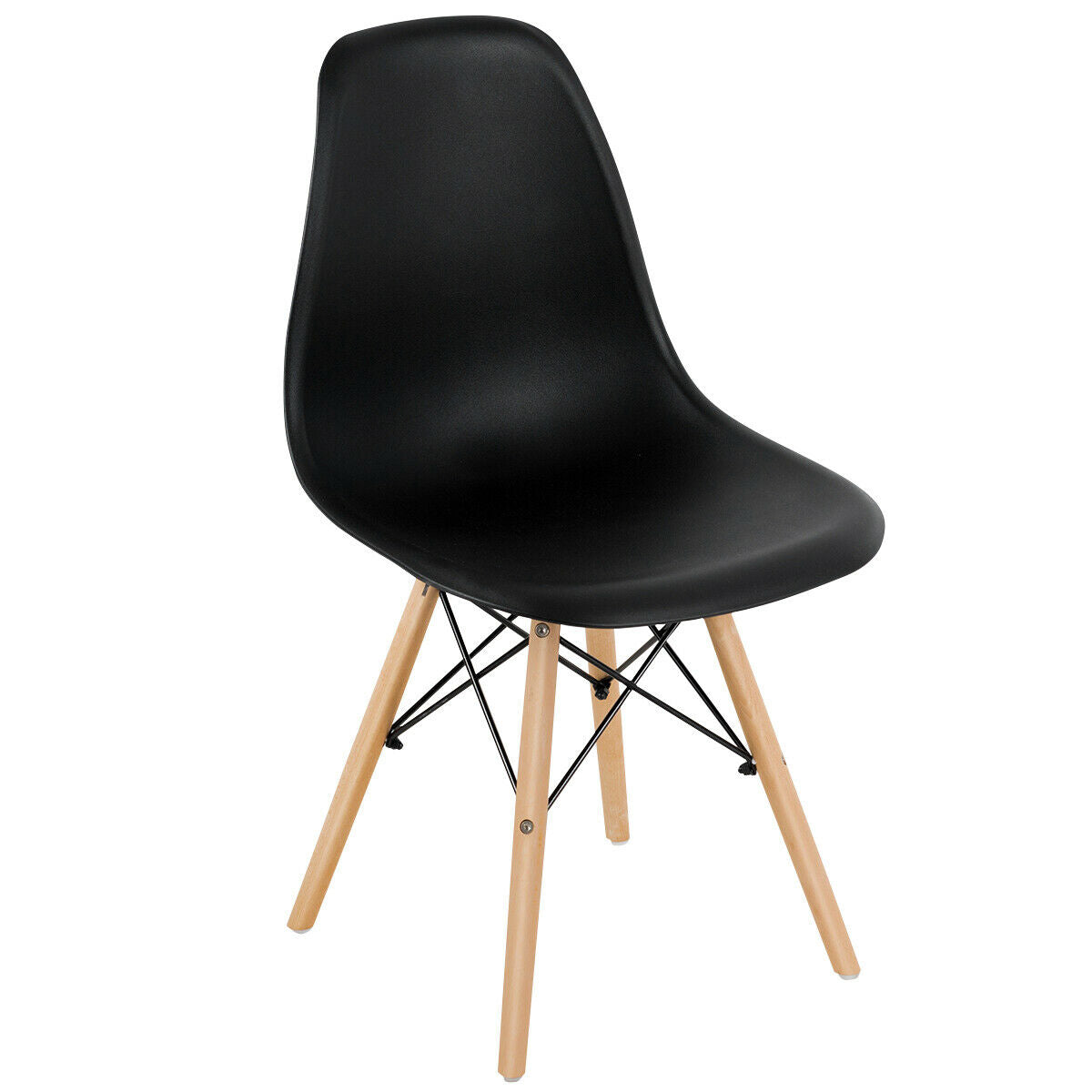 Set of 4 Modern Dining Side Chair Wood Legs, Black Dining Chairs at Gallery Canada