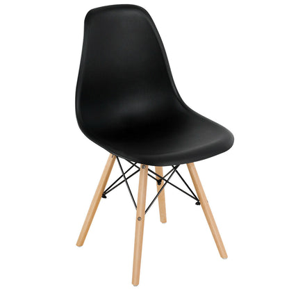 Set of 4 Modern Dining Side Chair Wood Legs, Black Dining Chairs at Gallery Canada