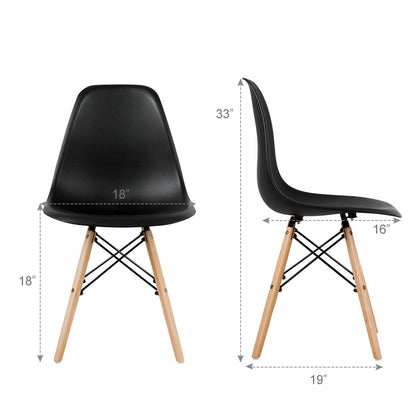 Set of 4 Modern Dining Side Chair Wood Legs, Black Dining Chairs at Gallery Canada