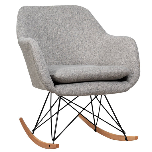 Accent Upholstered Fabric Rocking Armchair, Gray - Gallery Canada