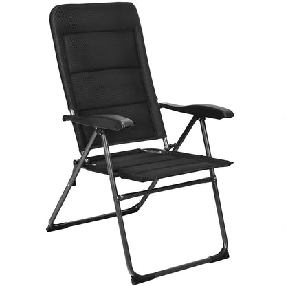 Set of 4 Patio Folding Chairs with Adjustable Backrest, Black Patio Dining Chairs at Gallery Canada