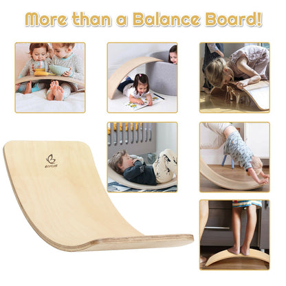 Wooden Wobble Balance Board Kids with Felt Layer, Natural at Gallery Canada