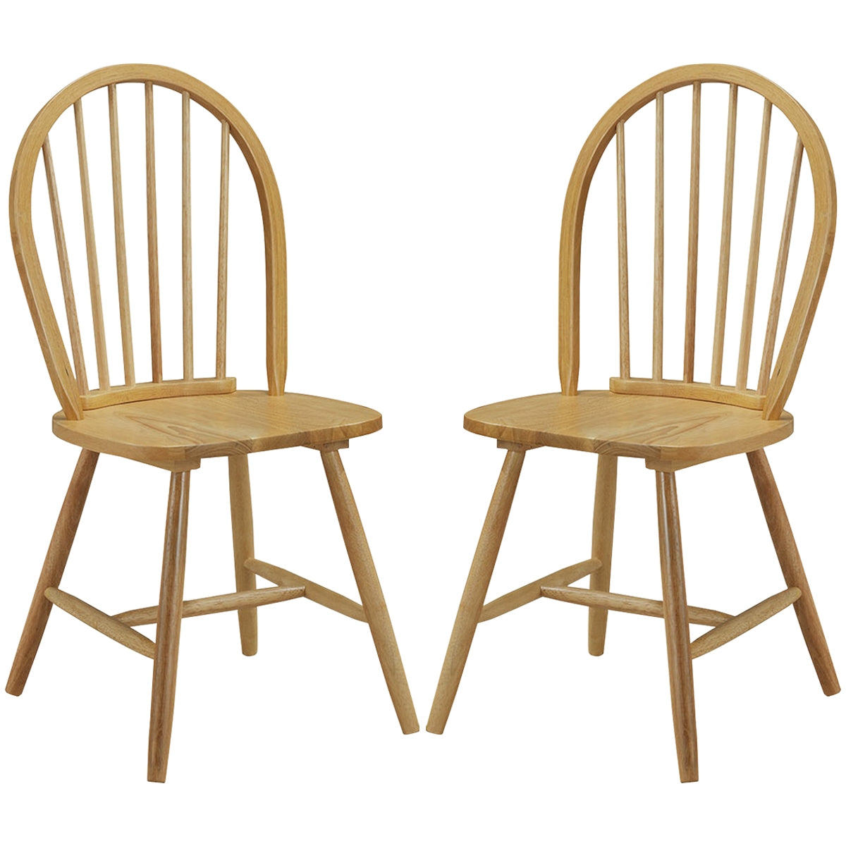 Vintage Windsor Wood Chair Set, Spindle Back, Natural Dining Chairs Natural at Gallery Canada