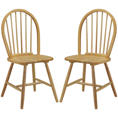 Set of 2 Vintage Windsor Wood Chair with Spindle Back, Natural Dining Chairs at Gallery Canada