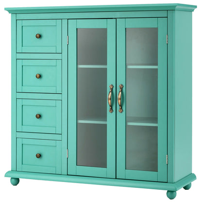 Buffet Sideboard Table Kitchen Storage Cabinet with Drawers and Doors, Green Sideboards Cabinets & Buffets at Gallery Canada