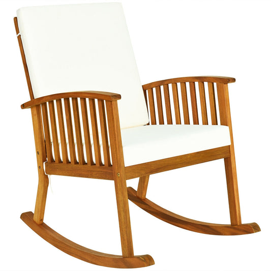 Outdoor Acacia Wood Rocking Chair, Natural Patio Rocking Chairs & Gliders Natural at Gallery Canada
