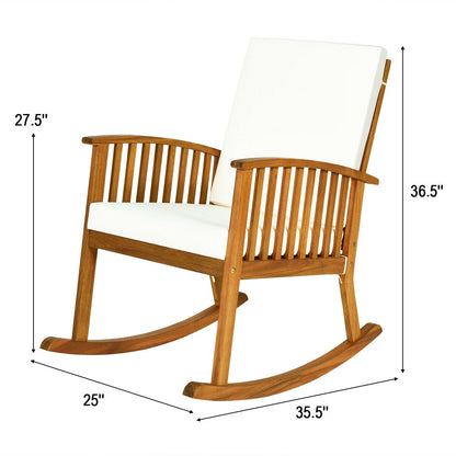 Outdoor Acacia Garden Wood Rocking Chair, Natural Patio Rocking Chairs & Gliders at Gallery Canada