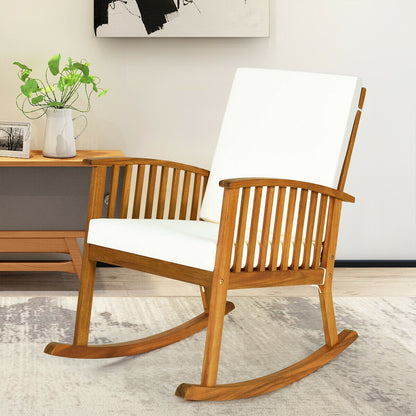 Outdoor Acacia Garden Wood Rocking Chair, Natural Patio Rocking Chairs & Gliders at Gallery Canada