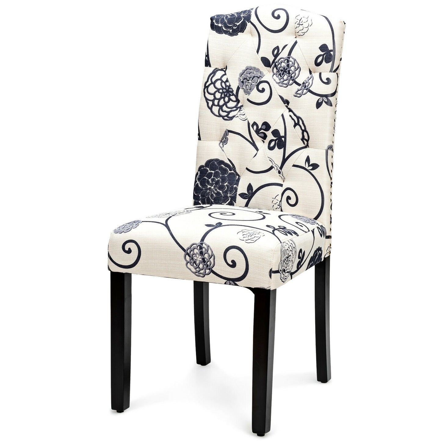 Set Of 2 Tufted Upholstered Dining Chairs, Black And White Dining Chairs at Gallery Canada