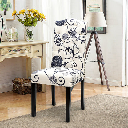 Set Of 2 Tufted Upholstered Dining Chairs, Black And White Dining Chairs at Gallery Canada