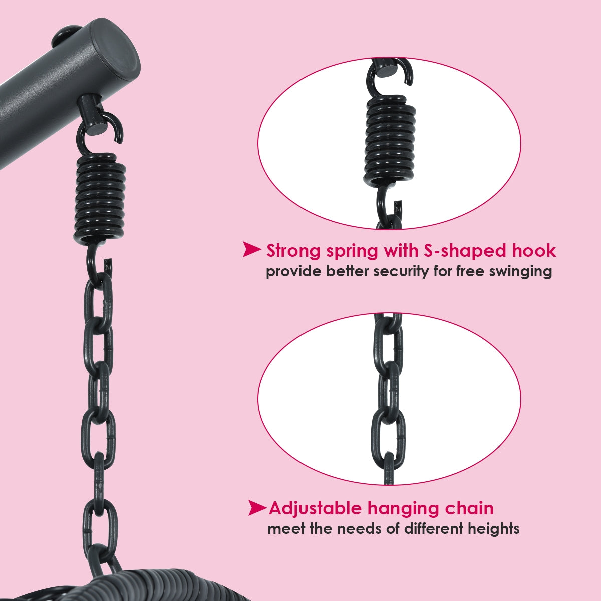 Hanging Cushioned Hammock Chair with Stand, Red Hammocks at Gallery Canada