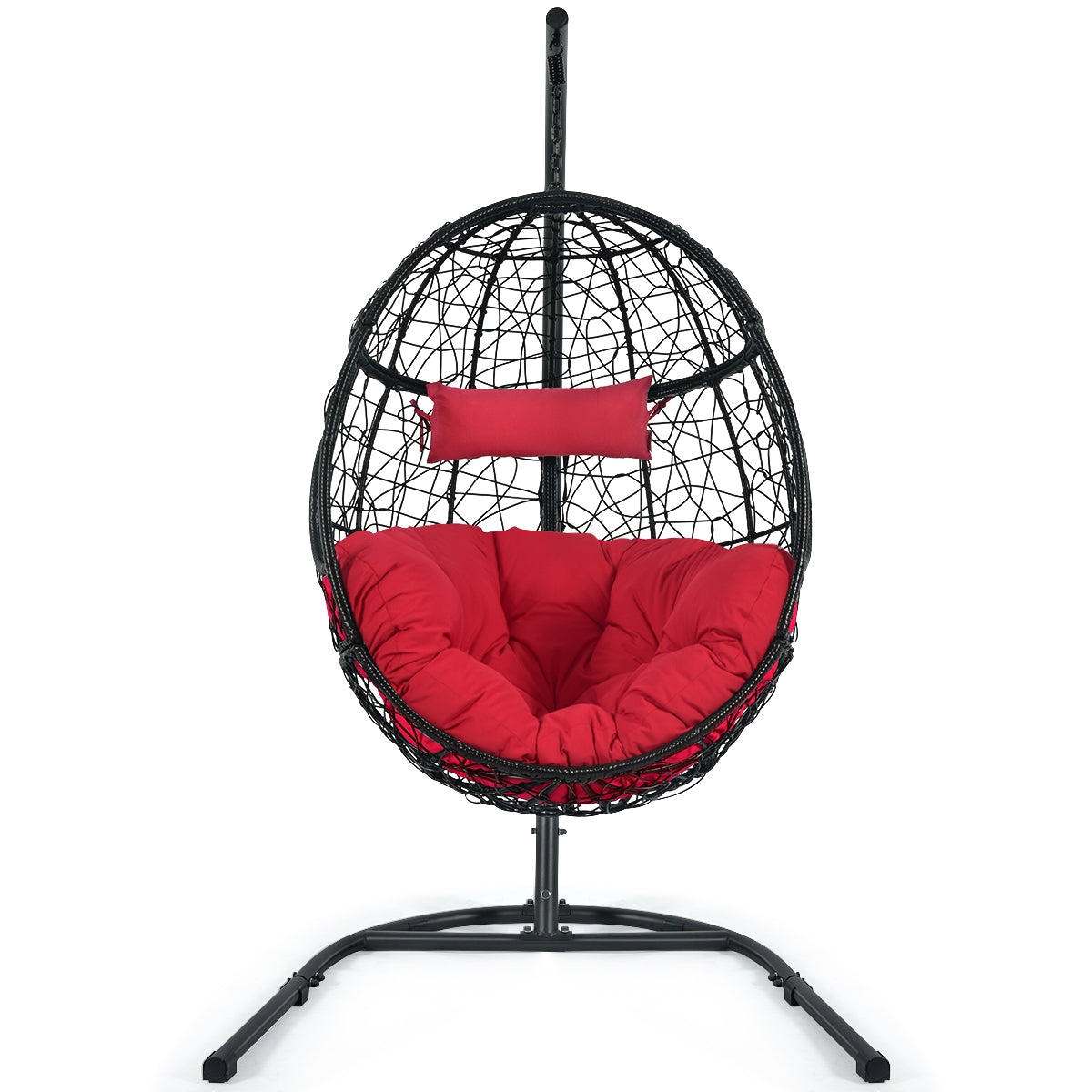 Hanging Cushioned Hammock Chair with Stand, Red Hammocks at Gallery Canada