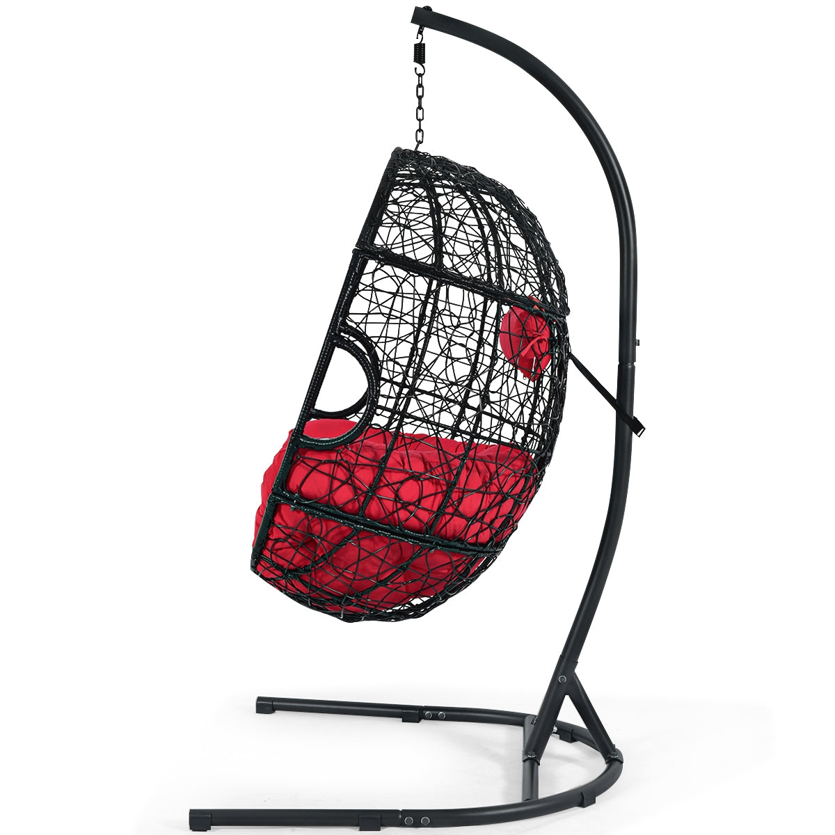 Hanging Cushioned Hammock Chair with Stand, Red Hammocks at Gallery Canada