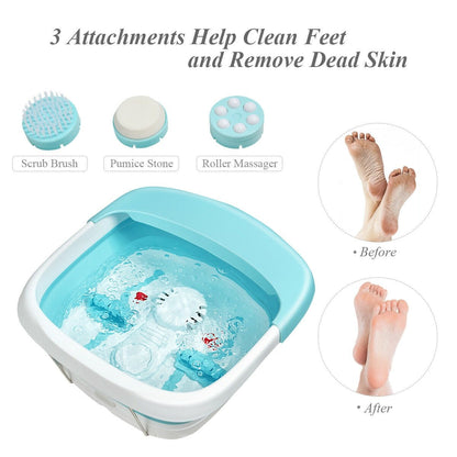 Foot Spa Bath Motorized Massager with Heat Red Light, Green - Gallery Canada