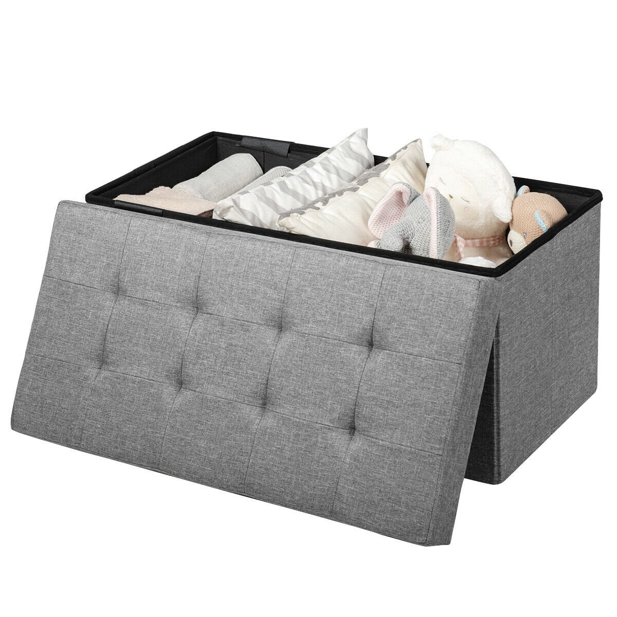 31.5 Inch Fabric Foldable Storage with Removable Storage Bin, Light Gray