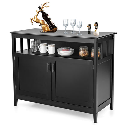 Modern Practical Wooden Kitchen Lockers with Large Storage Space, Black Sideboards Cabinets & Buffets at Gallery Canada
