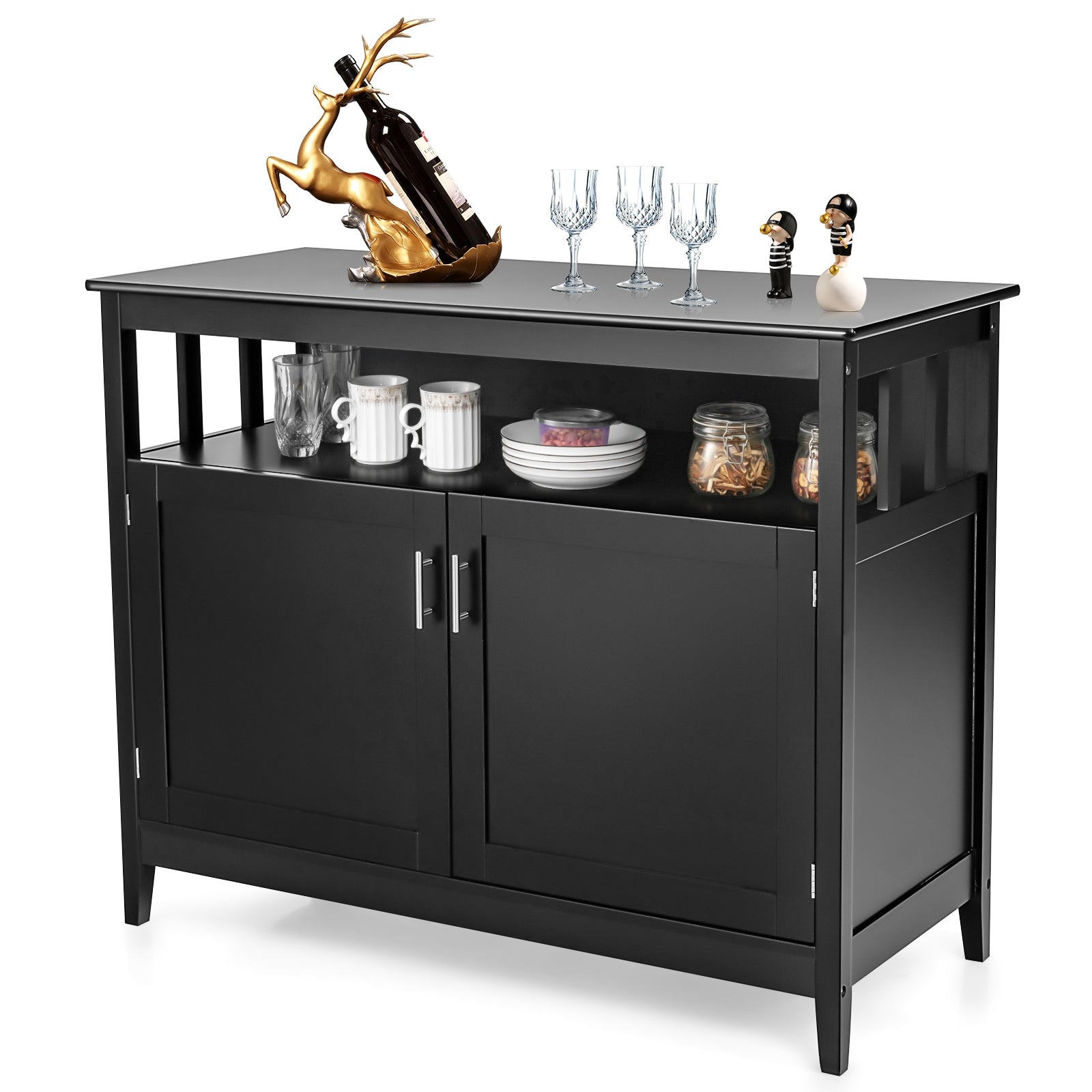 Modern Wooden Kitchen Lockers, Large Storage Space, Black Sideboards Cabinets & Buffets Black at Gallery Canada