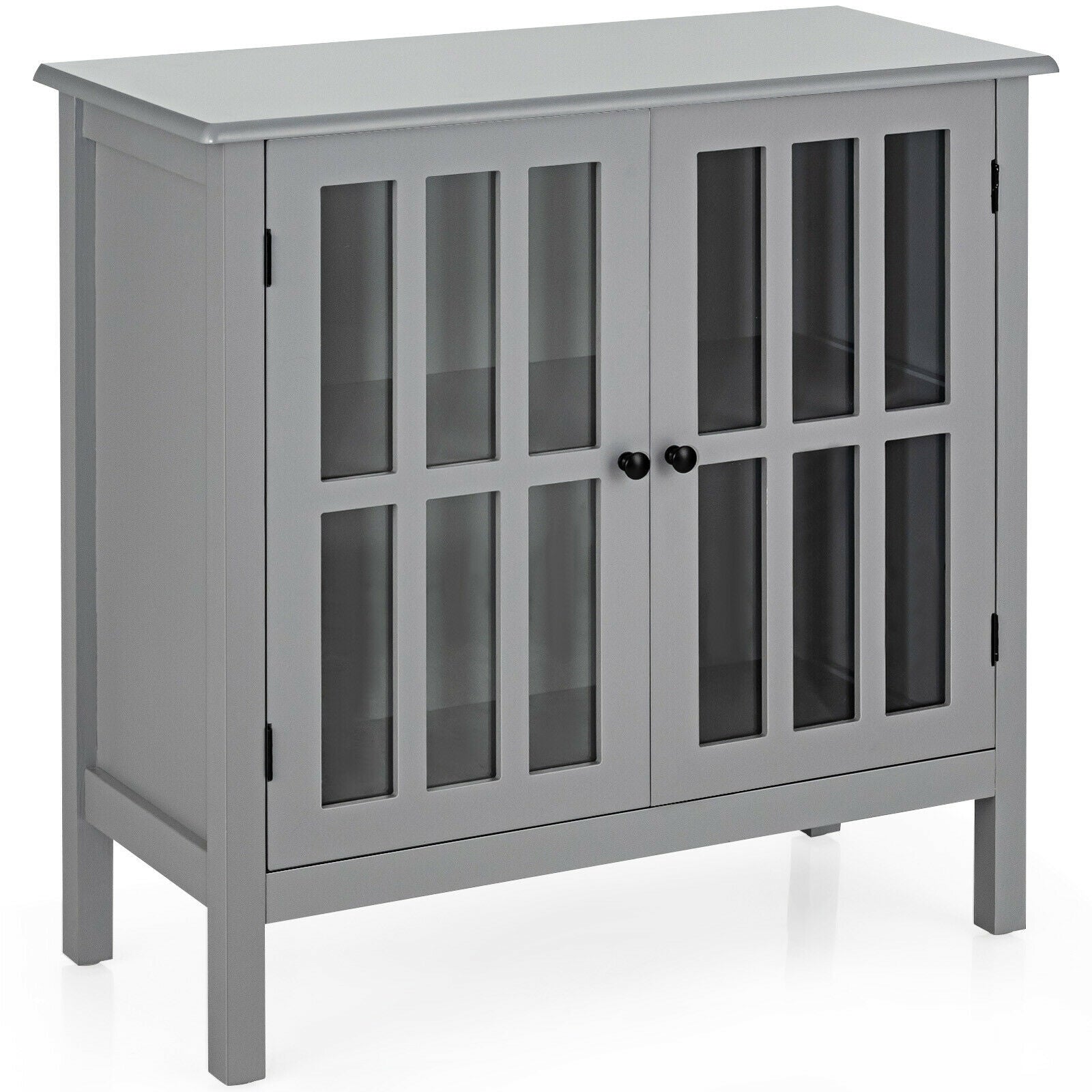 Glass Door Sideboard Console Storage Buffet Cabinet, Gray Sideboards Cabinets & Buffets at Gallery Canada