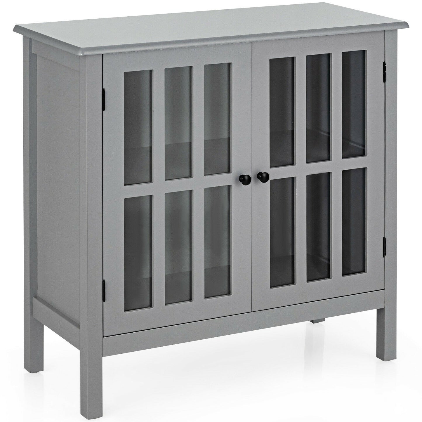 Glass Door Sideboard Console Storage Buffet Cabinet, Gray Sideboards Cabinets & Buffets at Gallery Canada