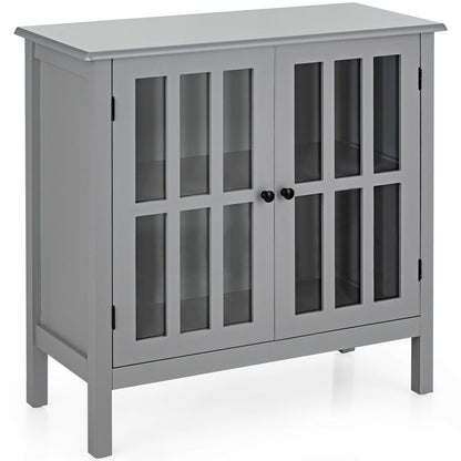 Glass Door Sideboard Console Storage Buffet Cabinet, Gray Sideboards Cabinets & Buffets at Gallery Canada