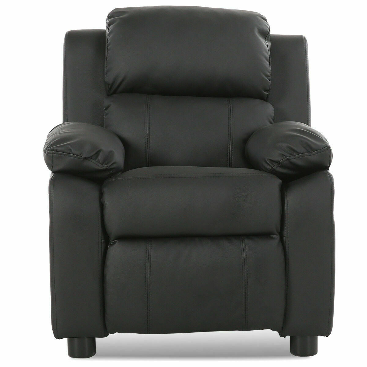Kids Deluxe Headrest Recliner Sofa Chair with Storage Arms, Black Kids Chairs & Seating at Gallery Canada