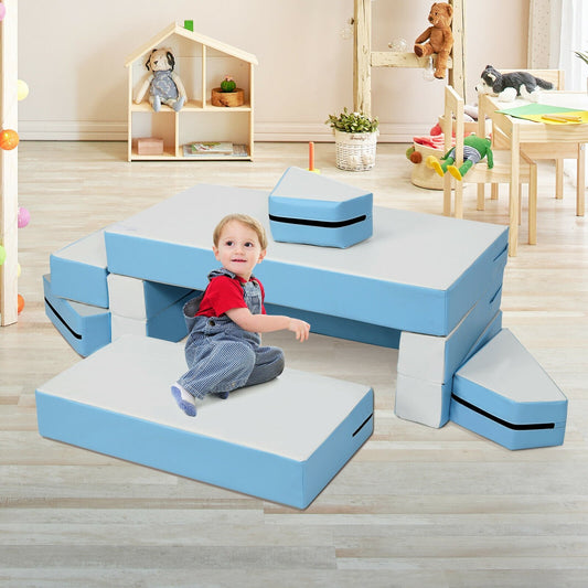 4-in-1 Crawl Climb Foam Shapes Toddler Kids Playset, Blue - Gallery Canada