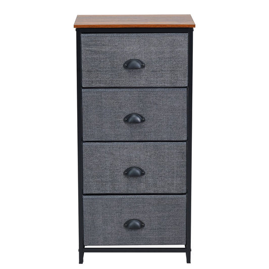 Chest Storage Tower Side Table Display Storage with 4 Drawers, Black - Gallery Canada