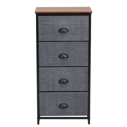 4 Drawer Chest Storage Tower Side Table, Black
