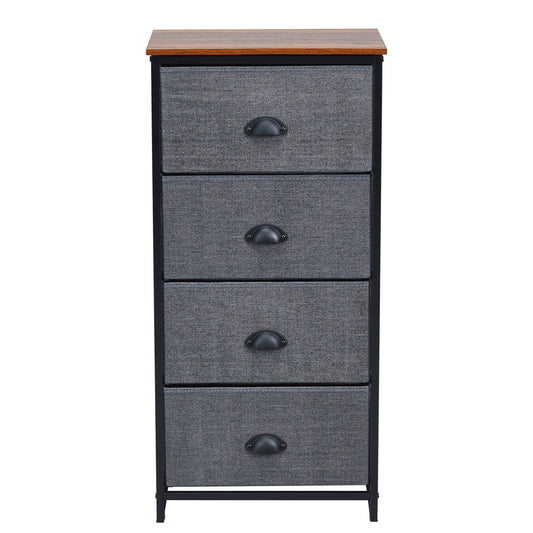 4 Drawer Chest Storage Tower Side Table, Black