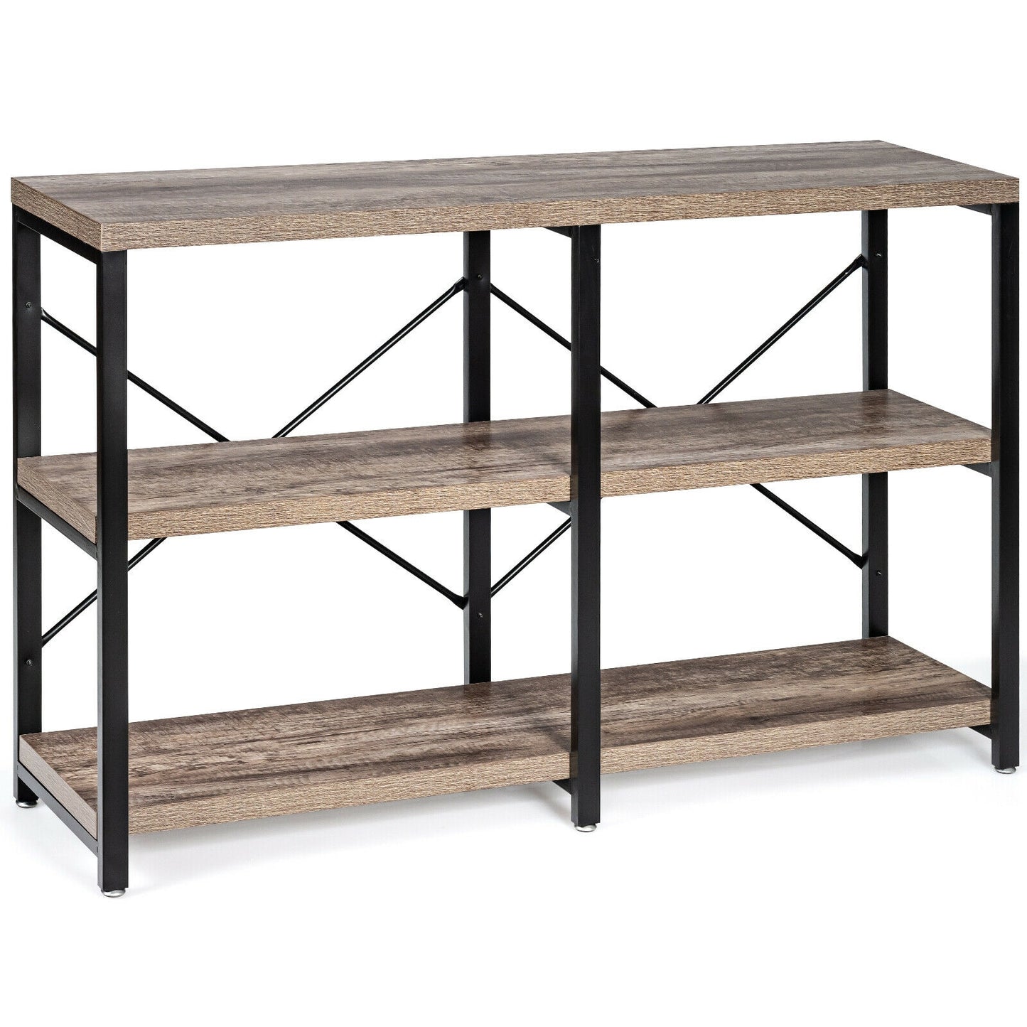 3 Tier 47 Inch Console Metal Frame Sofa Table, Natural Console Tables at Gallery Canada