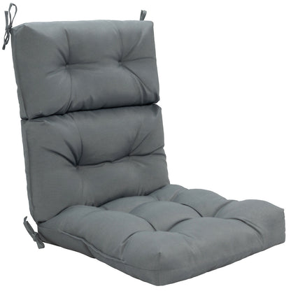 22 x 44 Inch Tufted Outdoor Patio Chair Seating Pad, Gray Outdoor Furniture Accessories Gray at Gallery Canada