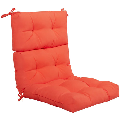 22 x 44 Inch Tufted Outdoor Patio Chair Pad, Orange