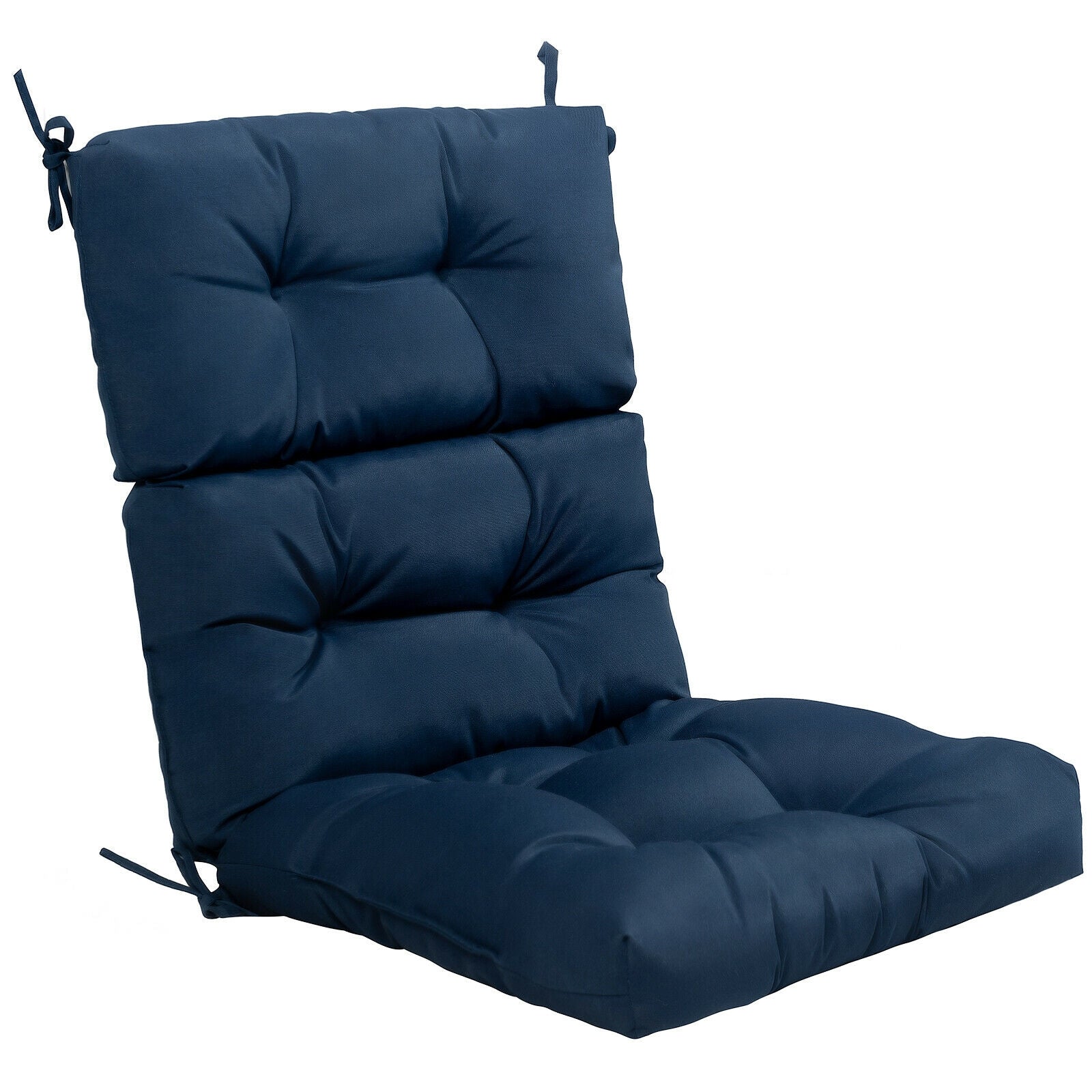 22 x 44 Inch Tufted Outdoor Patio Chair Pad, Blue Outdoor Furniture Accessories Blue at Gallery Canada