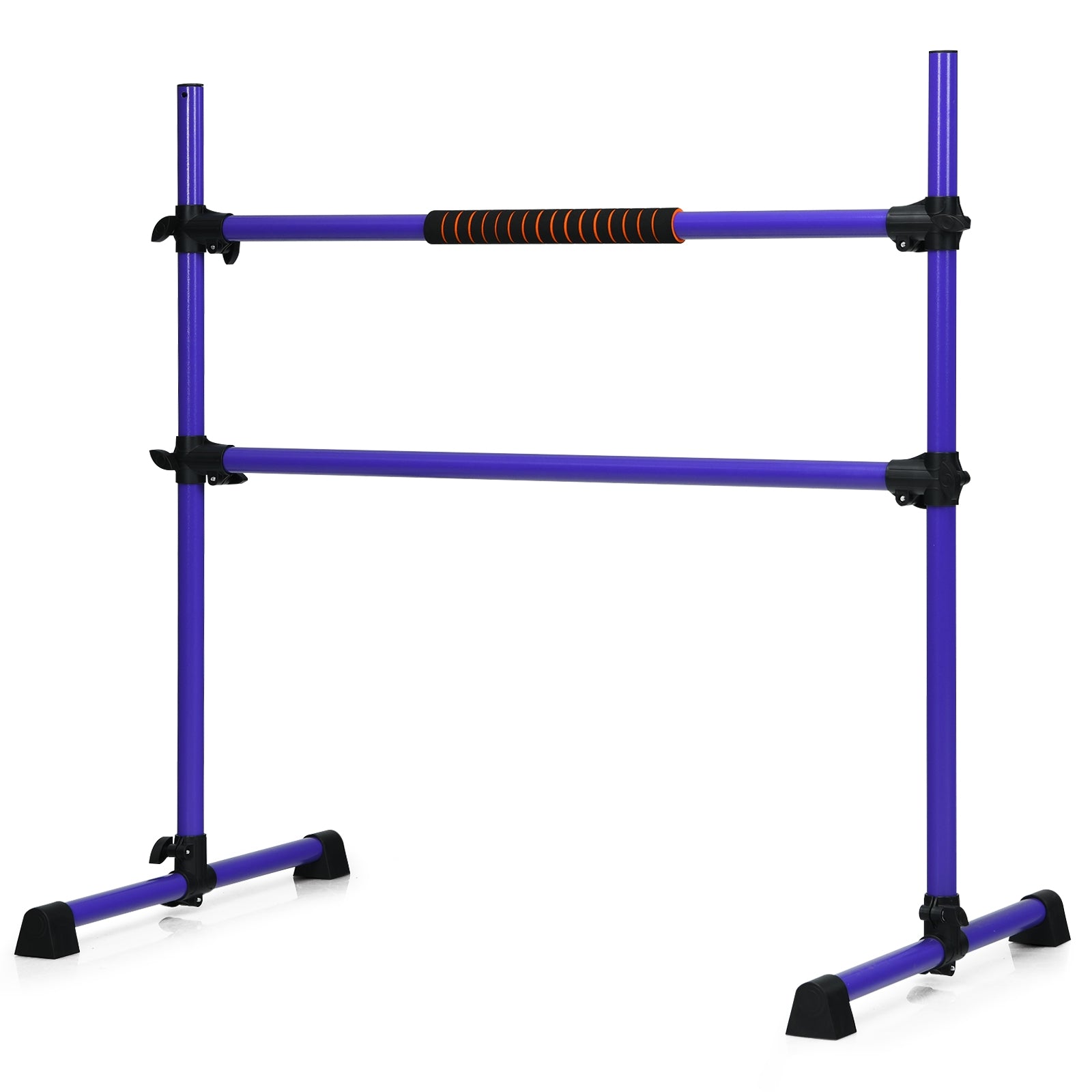 4 Feet Portable Freestanding Stable Construction Pilates Ballet Barre with Double Dance Bar, Purple Yoga Accessories at Gallery Canada