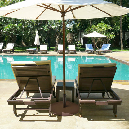 50 lbs Umbrella Base Stand with Wheels for Patio, Brown Outdoor Umbrella Bases at Gallery Canada