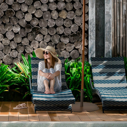 50 lbs Umbrella Base Stand with Wheels for Patio, Brown Outdoor Umbrella Bases at Gallery Canada