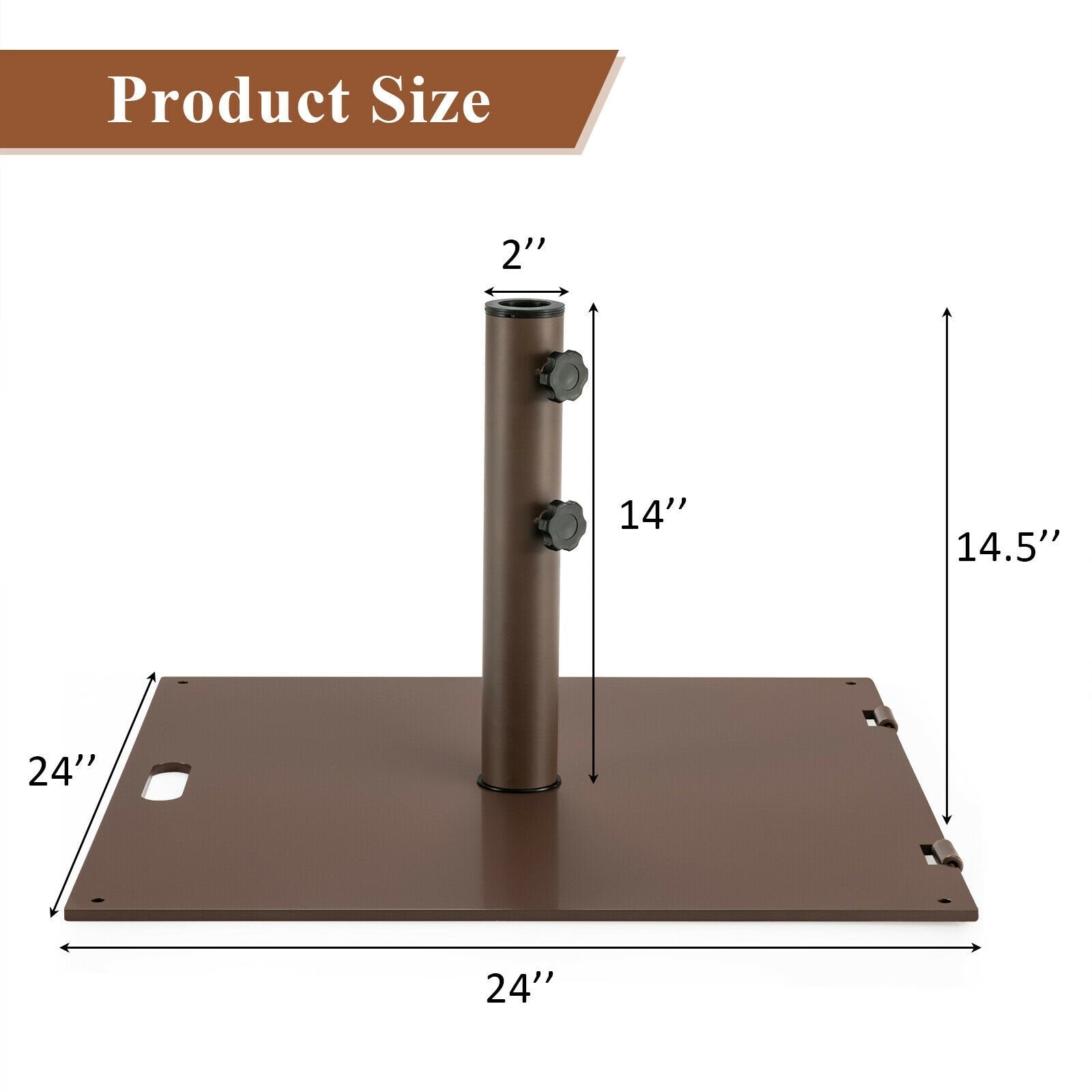 Portable 50 lbs Umbrella Base Stand with Handle and Wheels for Patio Square - Gallery Canada