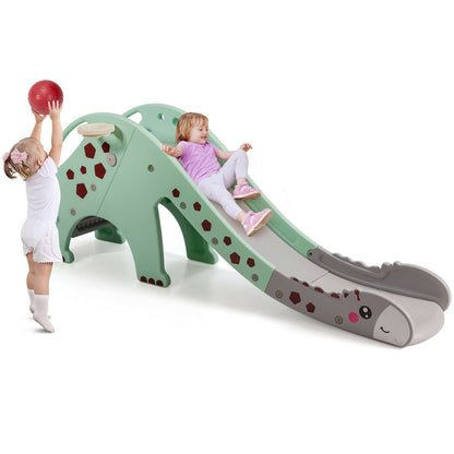 3-in-1 Kids Climber Slide Play Set with Basketball Hoop, Green Climbers & Slides at Gallery Canada