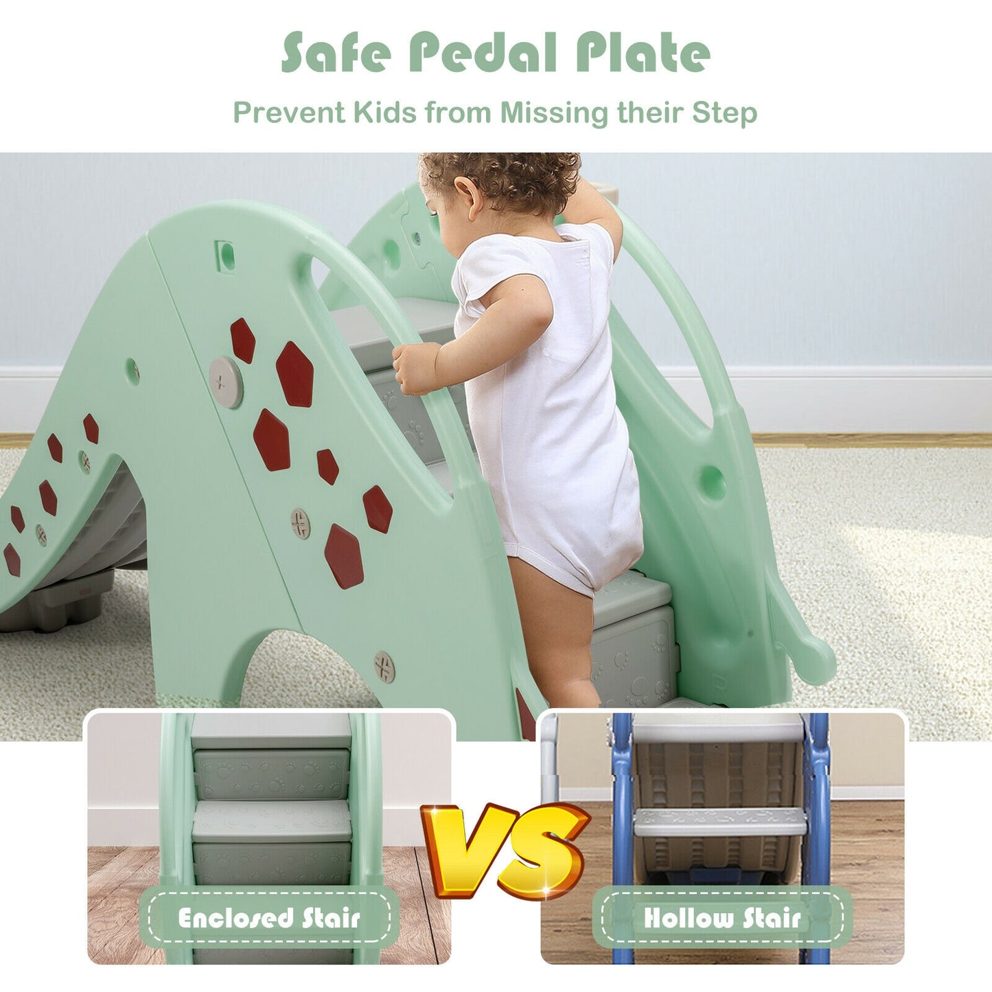 3-in-1 Kids Climber Slide Play Set with Basketball Hoop, Green Climbers & Slides at Gallery Canada