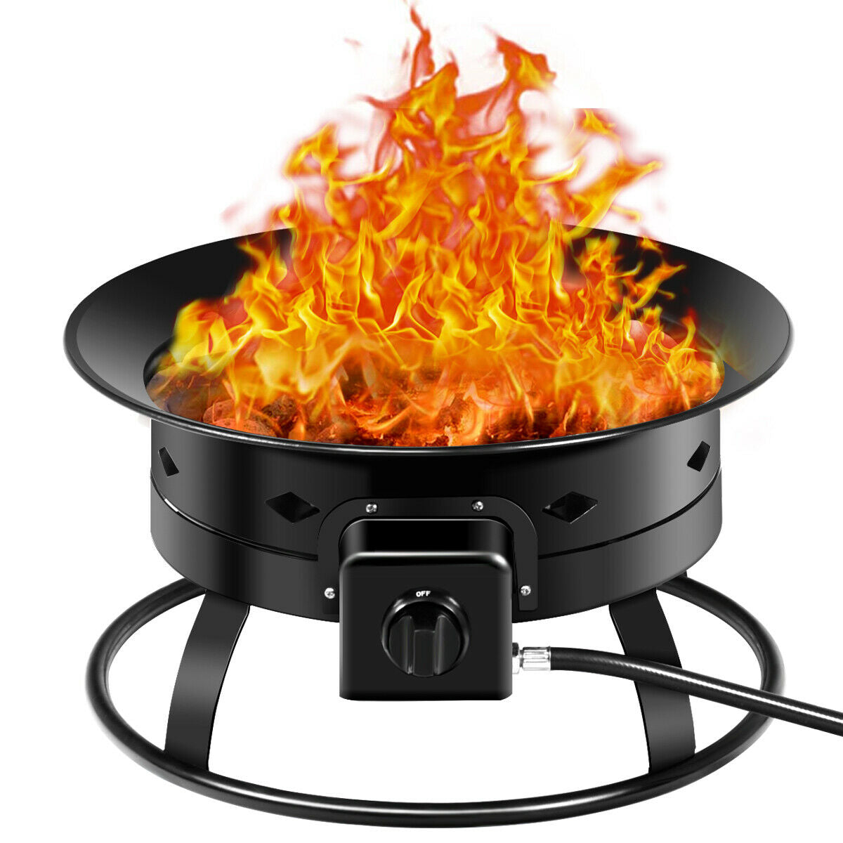 58,000 BTU Firebowl Outdoor Portable Propane Fire Pit, Black Fire Pits at Gallery Canada