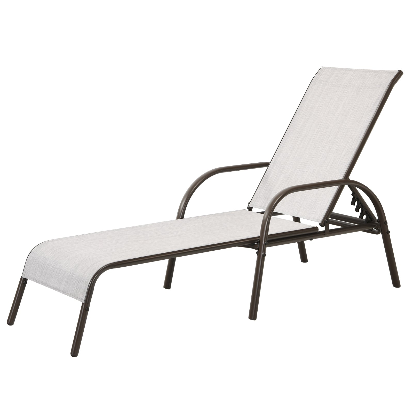 Adjustable Patio Chaise Outdoor Folding Lounge Chair with Adjustable Backrest, Gray Outdoor Chaise Lounges at Gallery Canada
