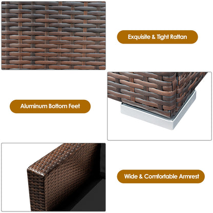 3 Pcs Patio Conversation Rattan Furniture Set with Cushion, Black Patio Conversation Sets at Gallery Canada