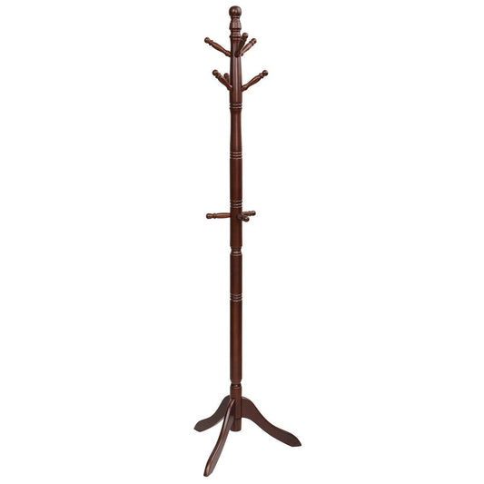 Adjustable Free Standing Wooden Coat Rack, Brown - Gallery Canada