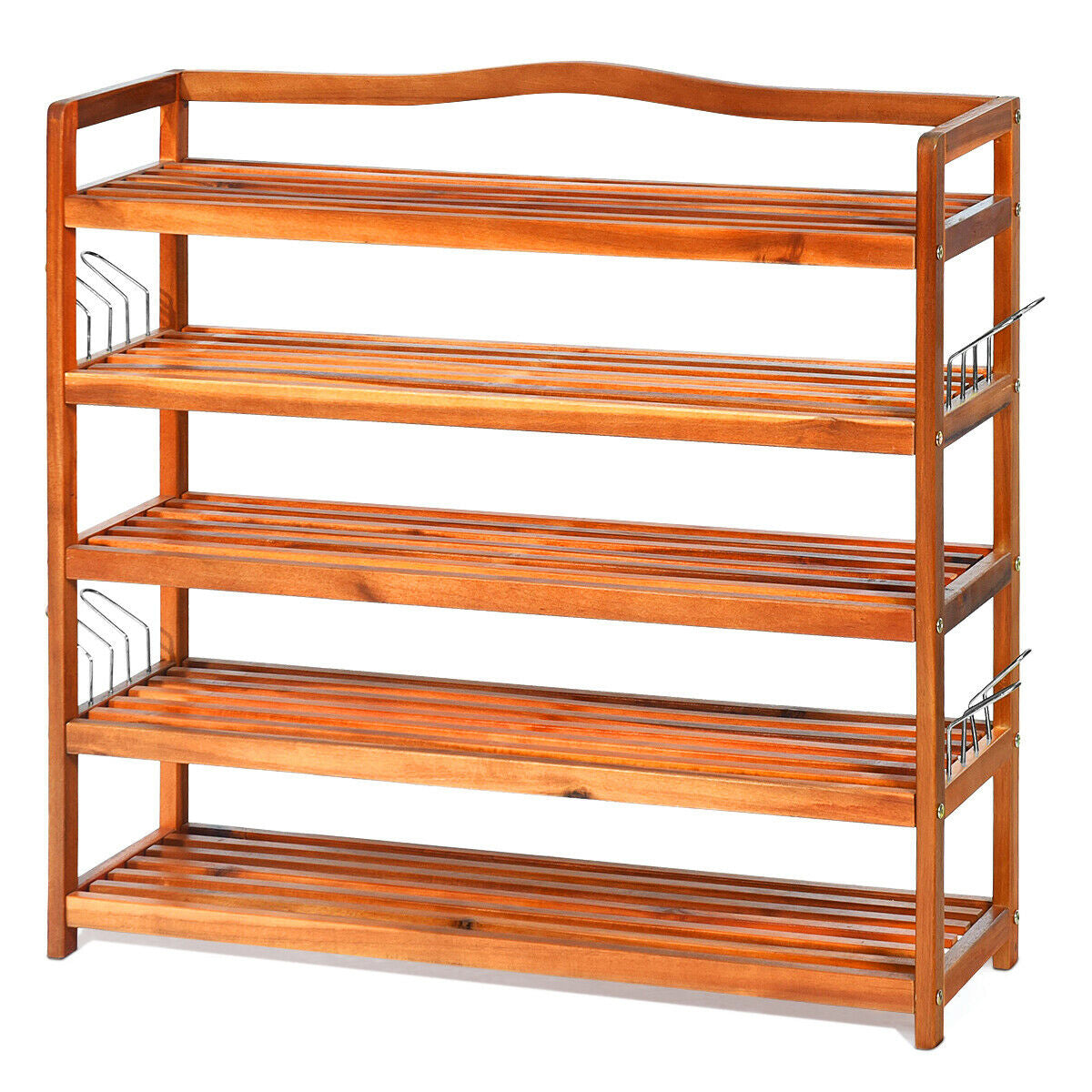5-Tier Wood Shoe Rack, Large, Natural Shoe Racks & Storage Benches at Gallery Canada