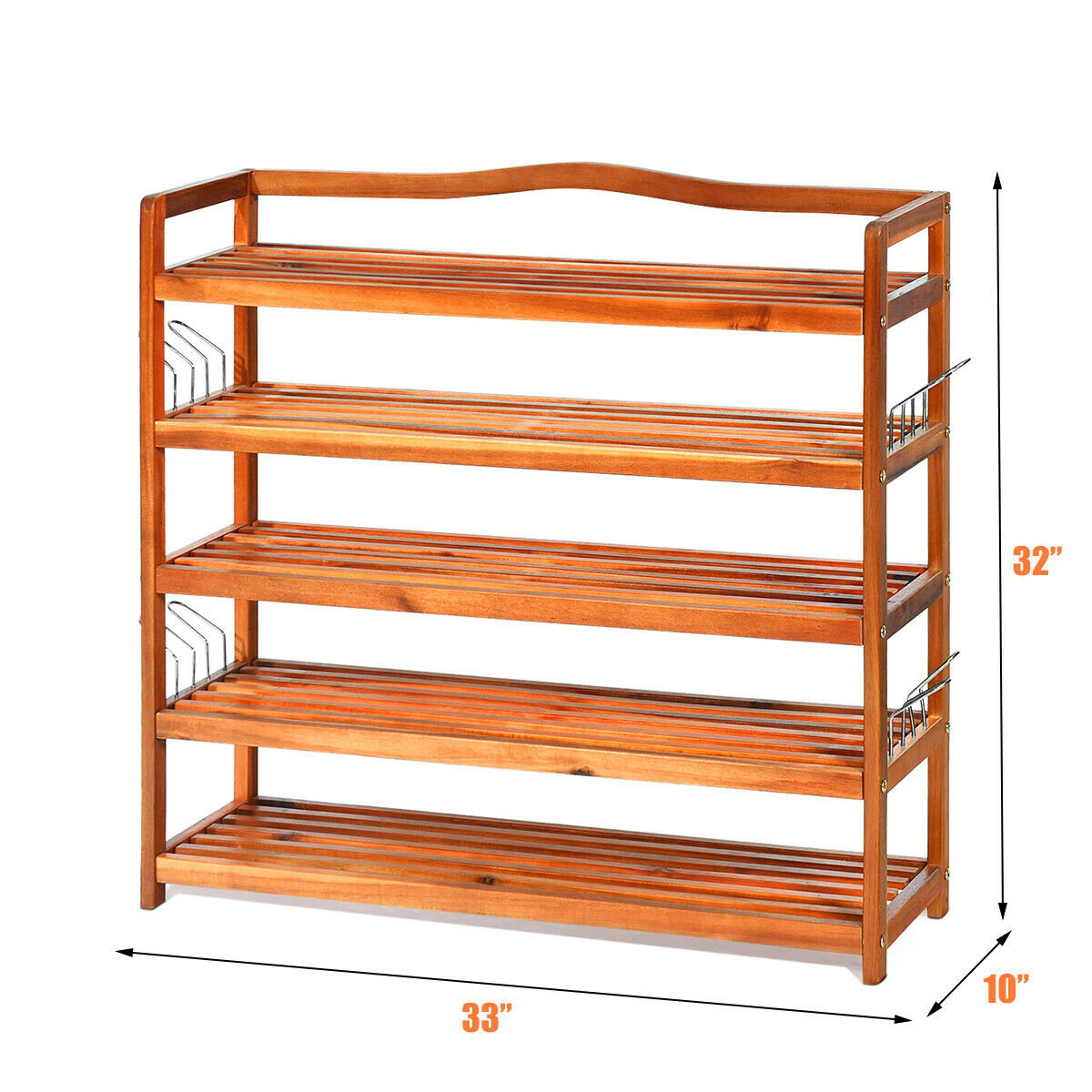 5-Tier Wood Large Shoe Rack Holds up 12-18 Pairs, Natural - Gallery Canada