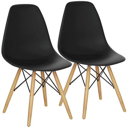 Set Of 2 Mid-Century Modern Dining Side Chairs, Black, Dark Dining Chairs Black at Gallery Canada