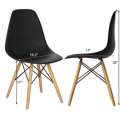 Set Of 2 Mid-Century Modern Dining Side Chairs, Black, Dark Dining Chairs at Gallery Canada