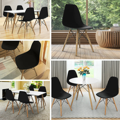 Set Of 2 Mid-Century Modern Dining Side Chairs, Black, Dark Dining Chairs at Gallery Canada
