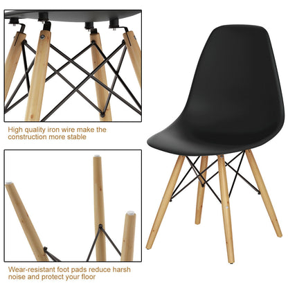 Set Of 2 Mid-Century Modern Dining Side Chairs, Black, Dark Dining Chairs at Gallery Canada